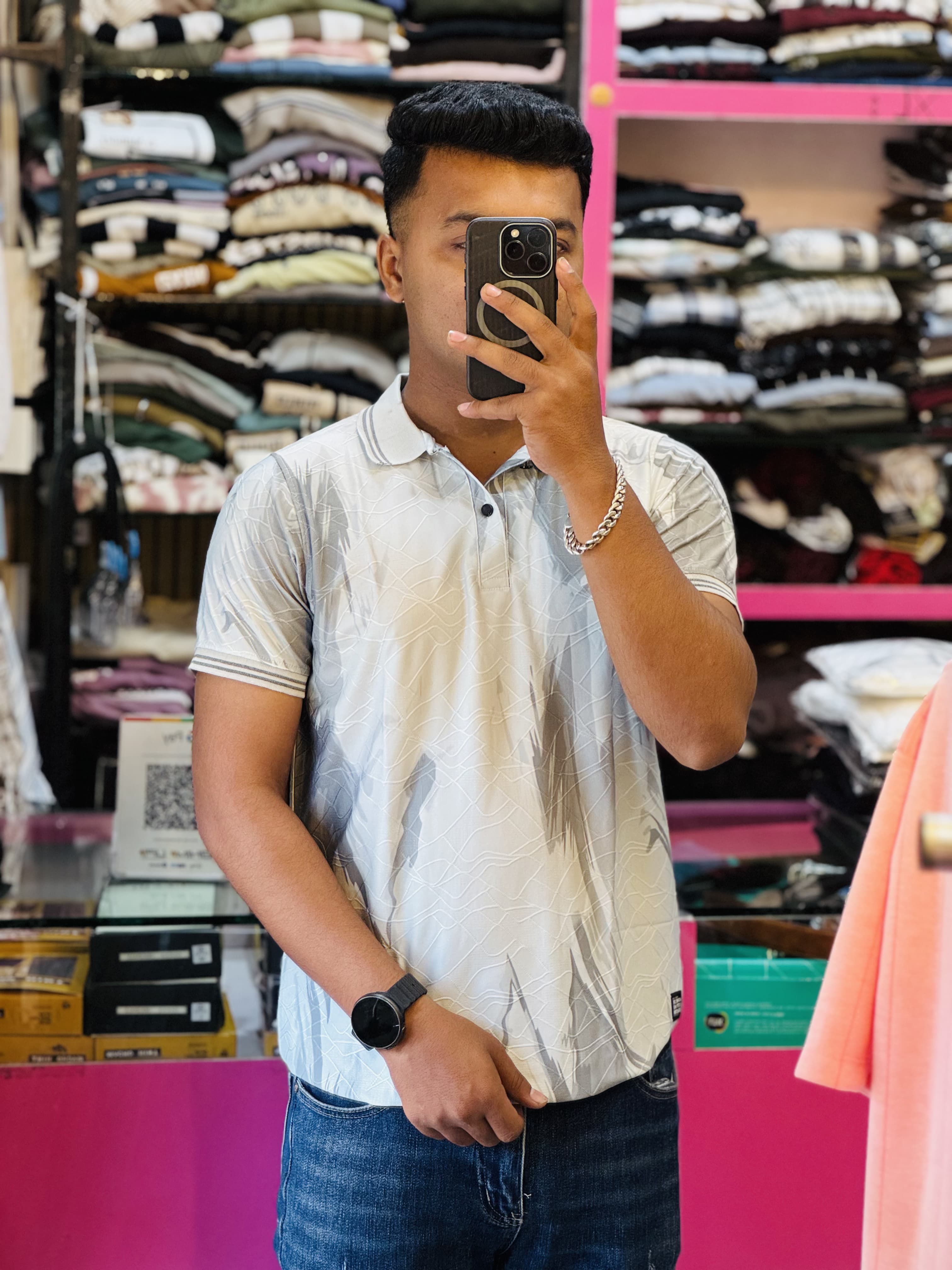 HALF PRINTED T-SHIRT